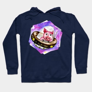 Pig in spaceship Hoodie